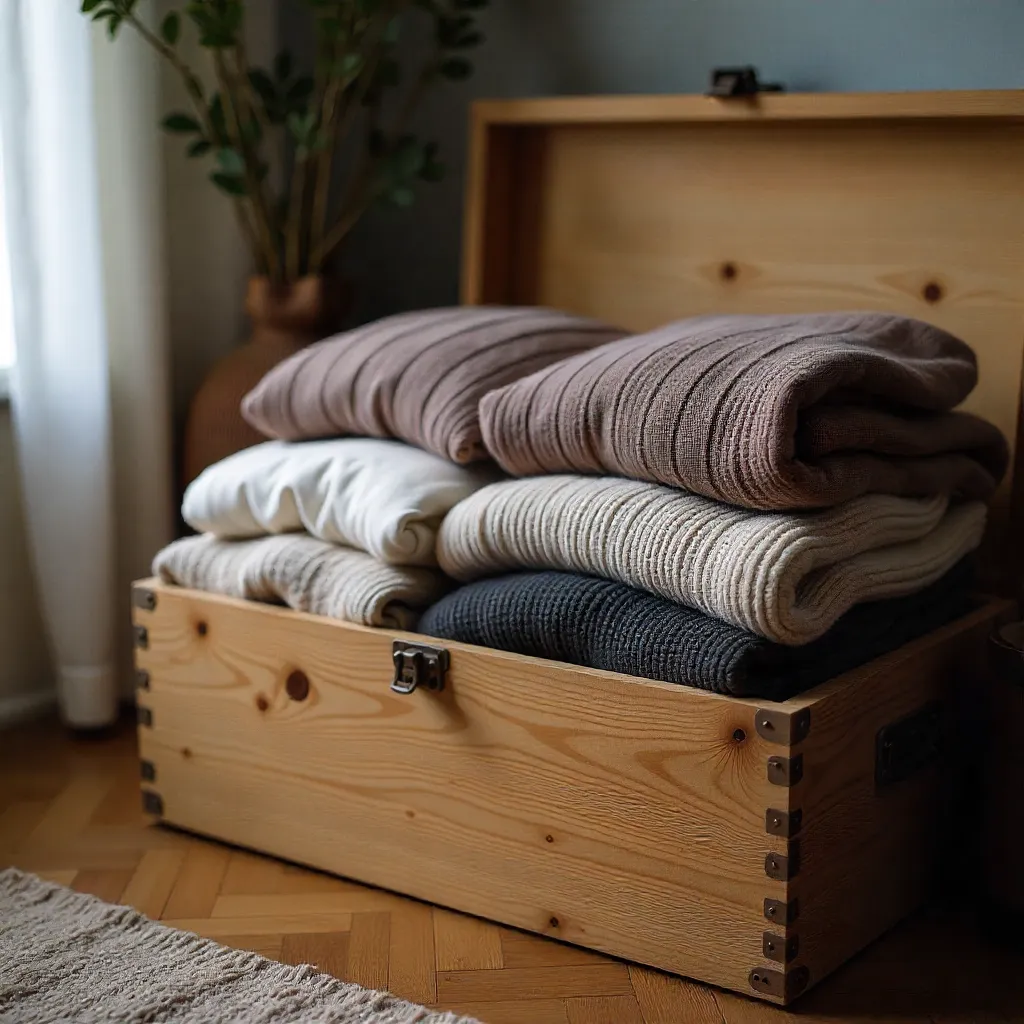 Wool storage solutions with natural materials