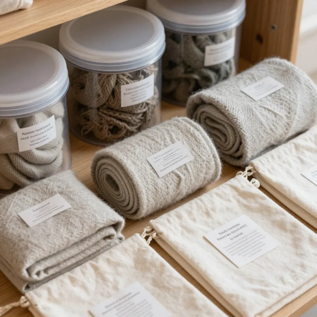 Winter wool care background